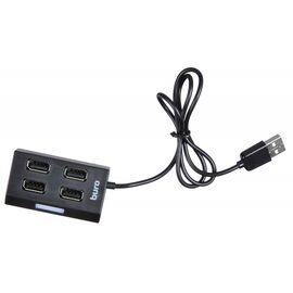  Разветвитель USB 2.0 Buro BU-HUB4-U2.0 4порт. черный 