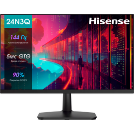  Монитор Hisense 24N3Q 23.8" FHD, 1920x1080, 144Hz, IPS, 5ms, 250cd, HDMI, VGA, черный 