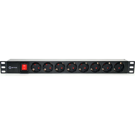  Сетевой фильтр 5bites 8 розеток, огнеупорный пластик, 1U, 19" PDU819P-08 