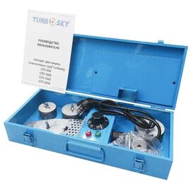  Сварочный аппарат для пластиковых труб Turbosky СПТ-1000 1кВт Тмакс.300 парн.насад. 6насад. кейс в компл 