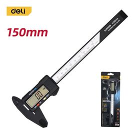  Штангенциркуль электронный Deli DL90150B 150мм, метрическая/дюймовая конвертация, пластик, светодиодный дисплей 