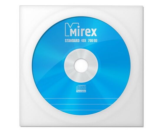  Диск CD-R Mirex 700 Mb, 48х, Standart, Бум. конверт (1) 