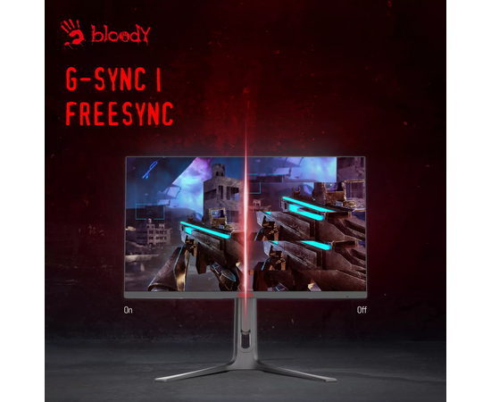  Монитор Bloody MN272Q светло-серый IPS LED 1ms 16:9 HDMI M/M матовая HAS 400cd 178гр/178гр 2560x1440 240Hz G-Sync FreeSync DP 2K 6.55кг 
